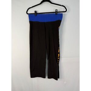 PINK Victoria's Secret Yoga Leggings Women M Black Blue Good Home Run Capri